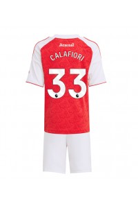 Arsenal Riccardo Calafiori #33 Babytruitje Thuis tenue Kind 2025-26 Korte Mouw (+ Korte broeken)